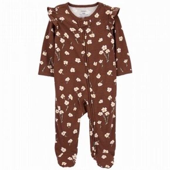 Carter's Other - 🌼 Newborn Pajamas : Carter's Floral 2 Way Zip Cotton Sleep & Play One Piece Girl